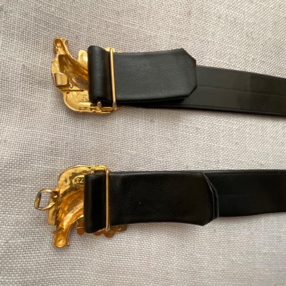 Mimi di Niscemi Pheasant Buckle Black Leather Vintage 1973  Belt - Picture 5 of 14